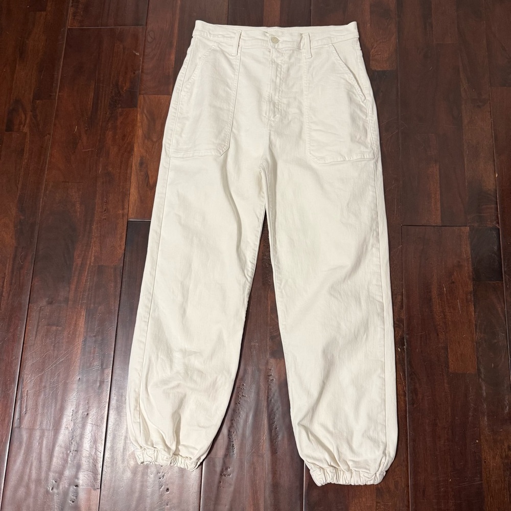 Mother Jeans Wrapper Patch Springy Ankle Cream Puffs High Waisted Women’s 32